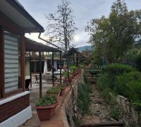 patio junto a la terraza por donde pasa un canal, brazo del Waddington