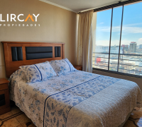 dormitorio matrimonial con hermosa vista hacia la cordillera