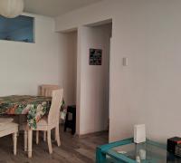 Living- comedor, entrada hacia los dormitorios y baño 