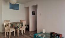 Living- comedor, entrada hacia los dormitorios y baño 