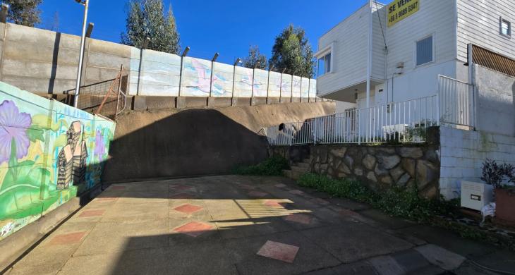 Entrada de autos y al costado frontis de la casa 