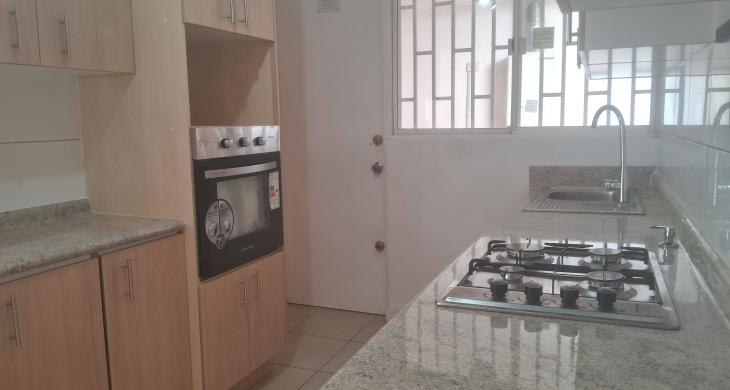 muebles renovados, encimera a gas y horno eléctrico