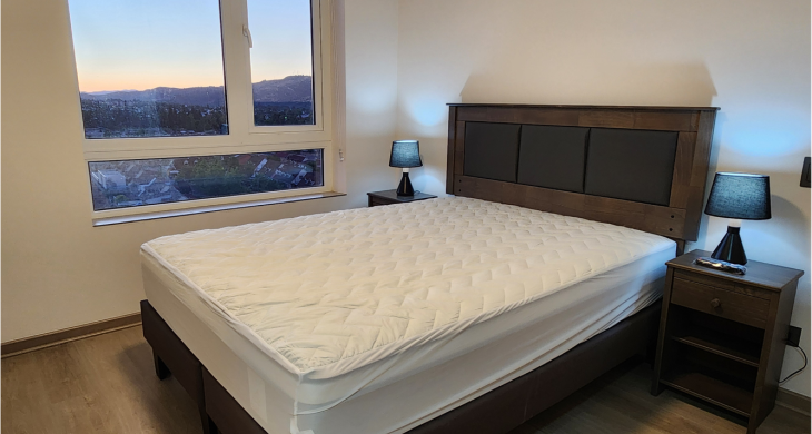 cama dos plazas en dormitorio principal