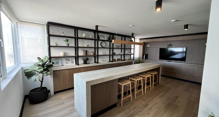 Sala de eventos vanguardista 