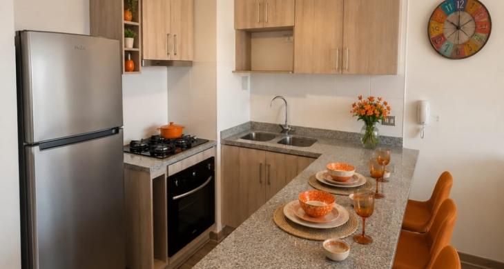 La cocina integrada, permite el mejor compartir entre sus residentes