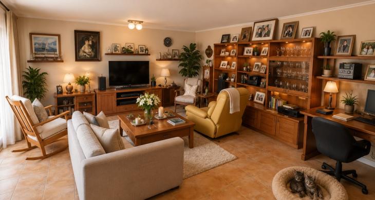 ESTUPENDA Y AMPLIA SALA DE ESTAR PARA COMPARTIR UNA BUENA PELÍCULA, UNA TRANQUILA LECTURA, UNA SESIÓN DE ESTUDIOS O UNA ENTRETENIDA TARDE  CON JUEGOS DE SALÓN