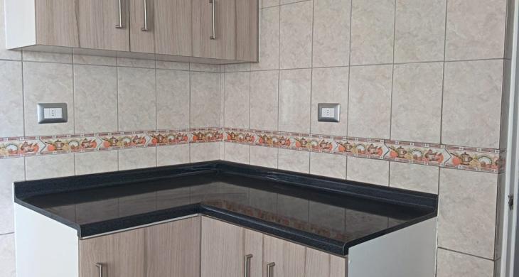 ESTRATEGICO DISEÑO DE COCINA RENOVADA CON AMPLIOS ESPACIOS PARA SUS ELECTRODOMESTICOS Y MERCADERIA